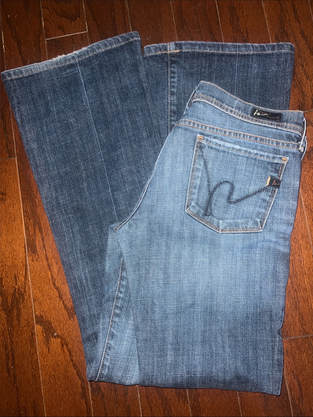 Citizens Of Humanity Two-Tone Blue Flare Jeans